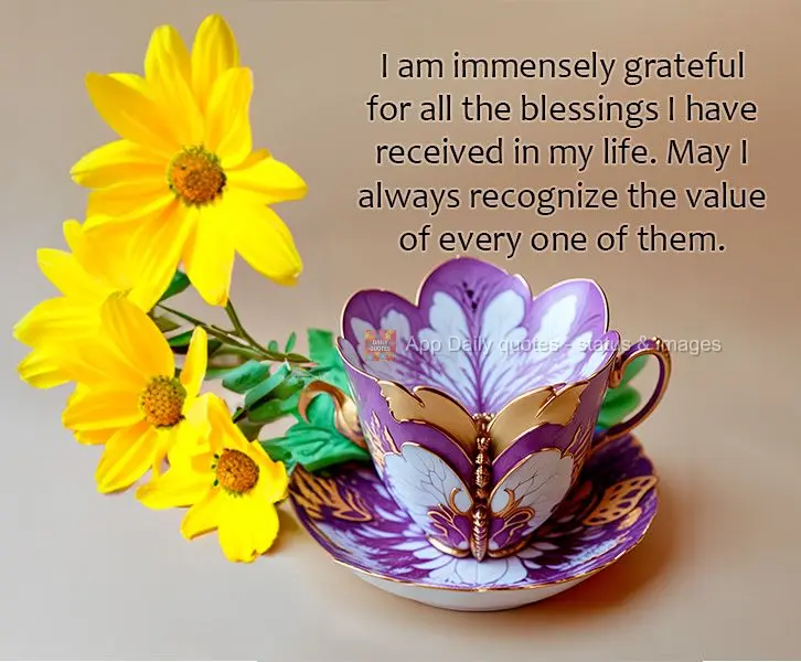 I am immensely grateful for all the blessings I have received in my life. May I always recognize the value of every one of them.