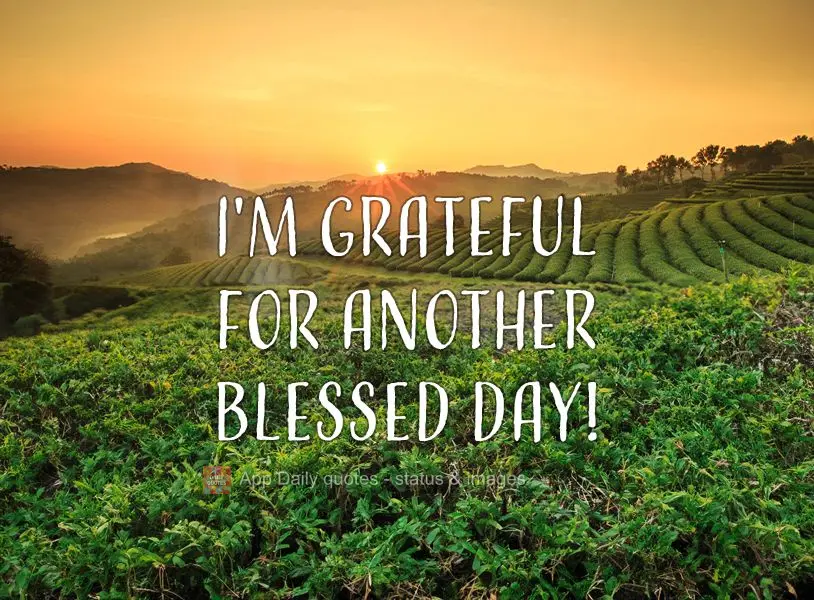 I'm grateful for another blessed day!