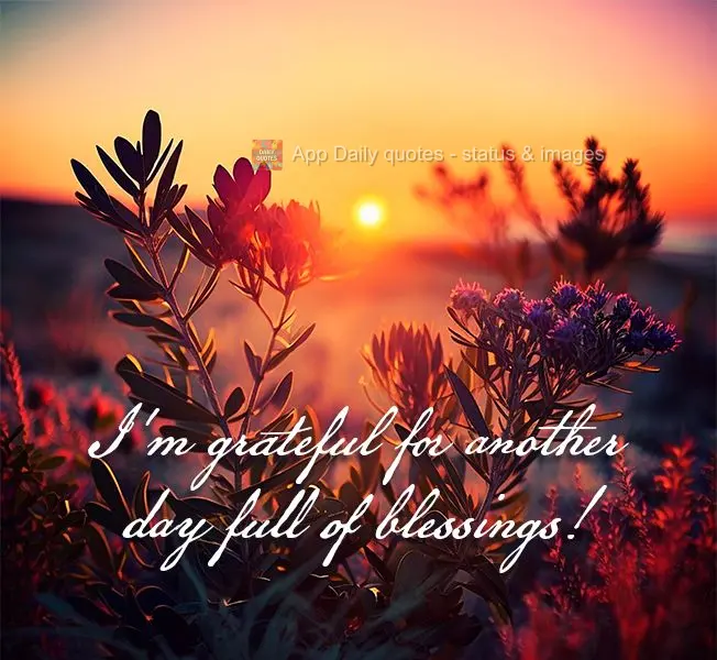 I'm grateful for another day full of blessings!