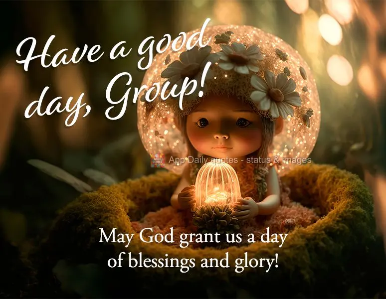 May God grant us a day of blessings and glory! Have a good day, Group!
