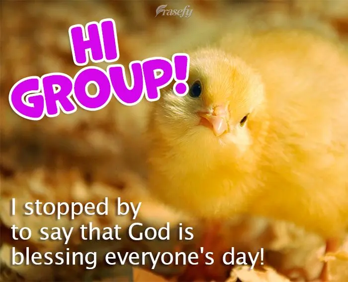 Passei aqui pra dizer que Deus está abençoando o dia de vocês! Olá grupo!