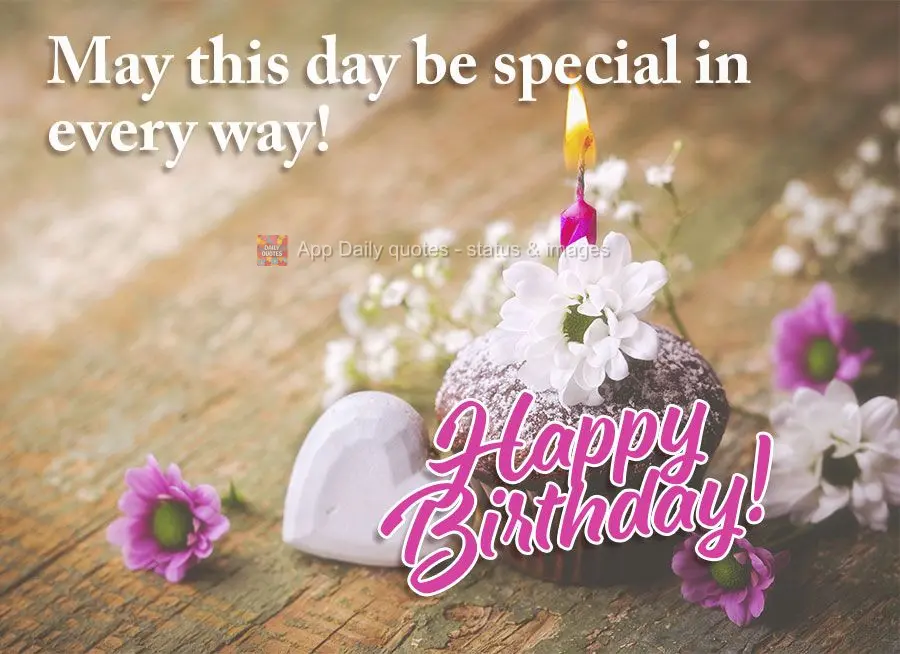 May this day be special in every way! Happy Birthday!