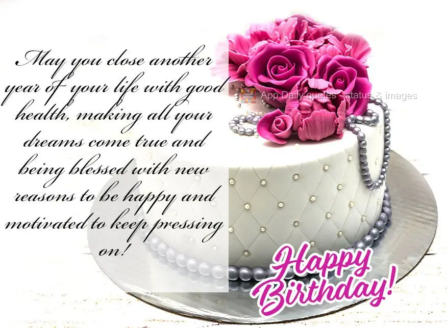 May you close another year of your life with good health, making all your dreams come true and being blessed with new reasons to be happy and motivated t...