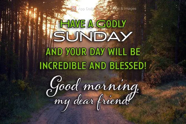 Have a Godly Sunday and your day will be incredible and blessed! Good morning, my dear friend!