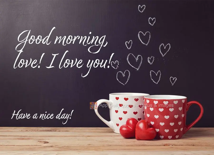 Have a nice day! Good morning, sweetie! I love you!