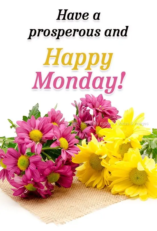 Have a prosperous and happy Monday!