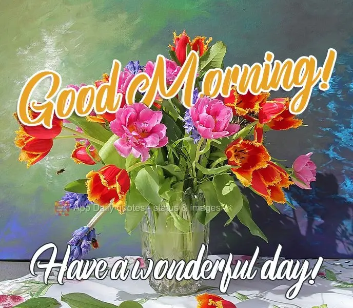 Have a wonderful day!  Good morning! 