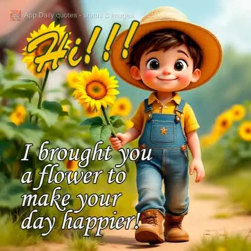 I brought you a flower to make your day happier! Hi!!!