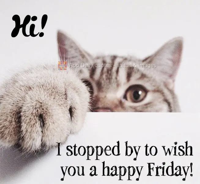 Hi! I stopped by to wish you a happy Friday!