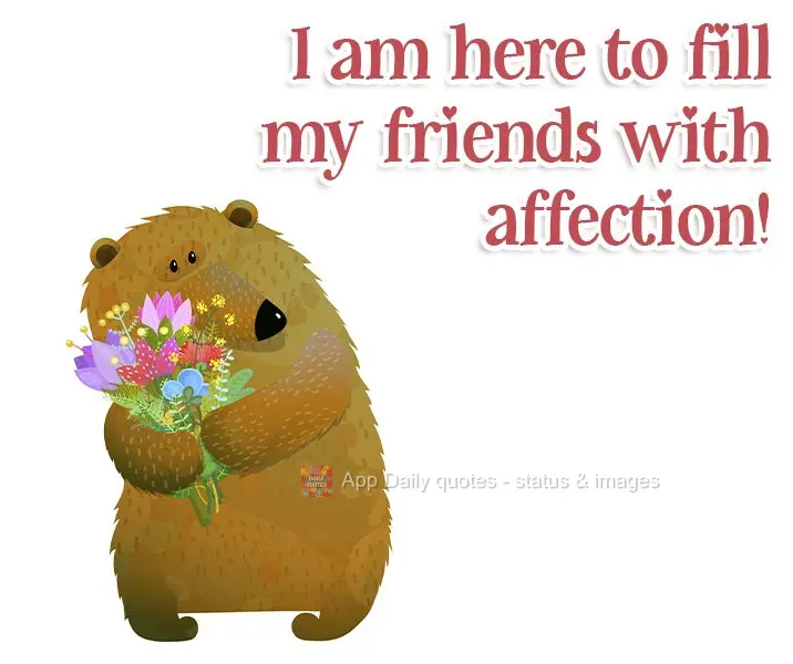 I am here to shower my friends with affection!