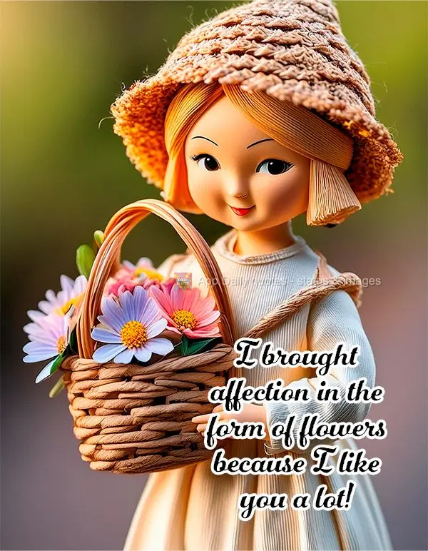 I brought affection in the form of flowers because I like you a lot!