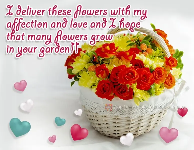 I deliver these flowers with my affection and love, and I hope that many flowers grow in your garden!!