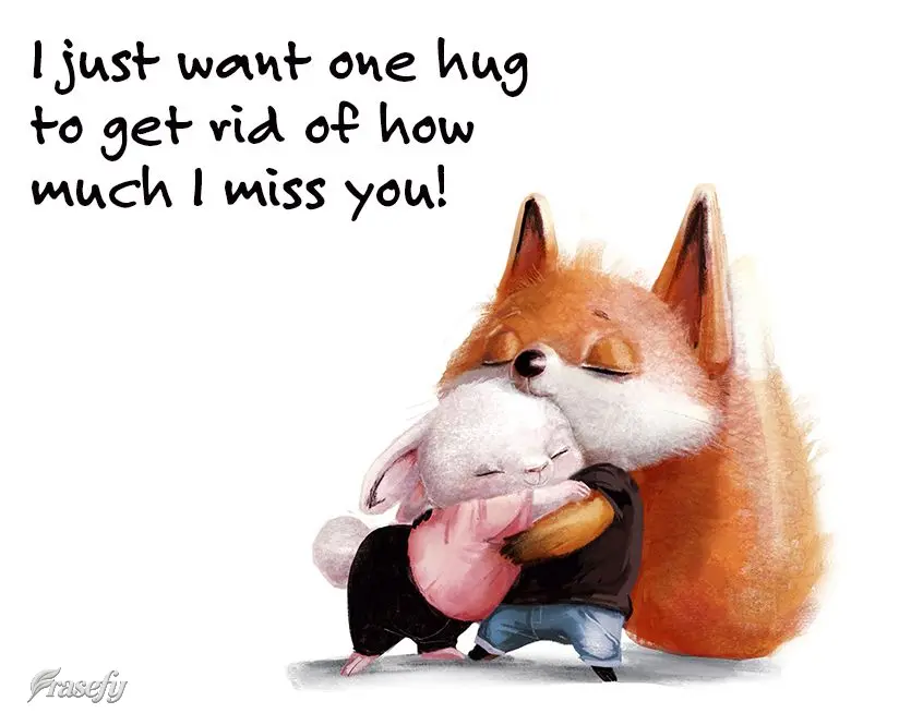 I just want one hug to get rid of how much I miss you!