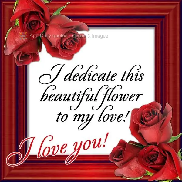 I dedicate this beautiful flower to my sweetheart! I love you!