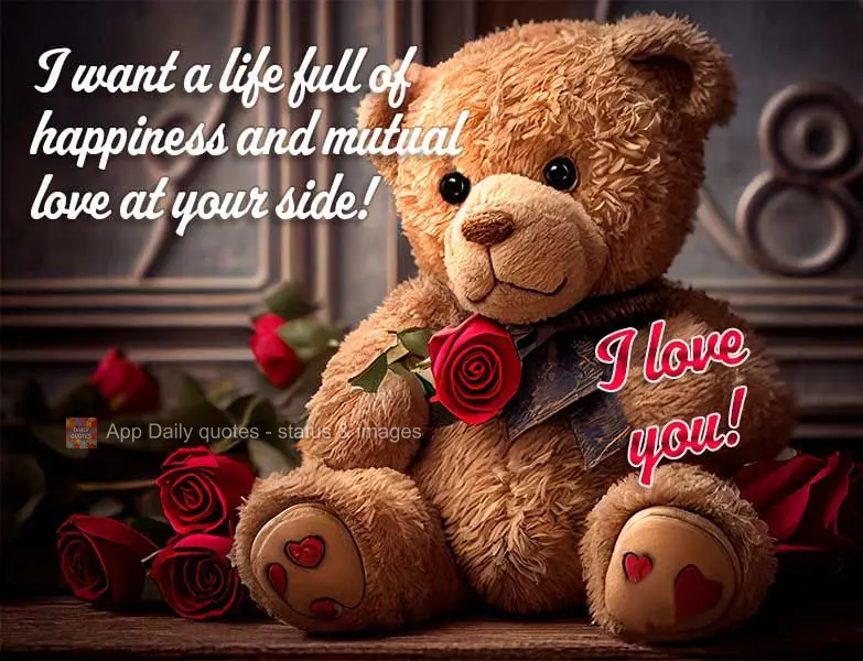 I want a life full of happiness and reciprocity by your side! I love you!