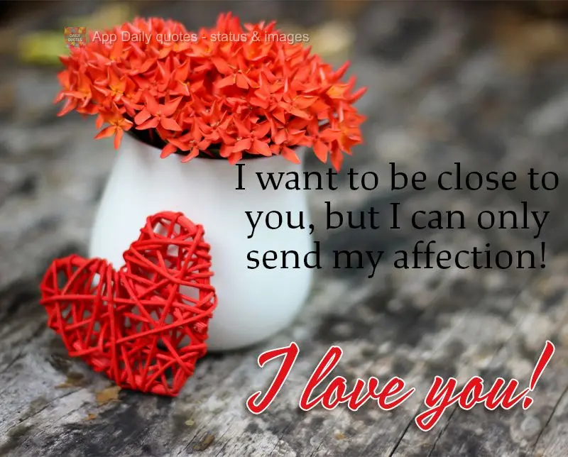 I want to be close to you, but I can only send my affection! I love you!