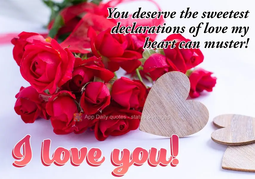 You deserve the sweetest declarations of love my heart can muster! I love you!
