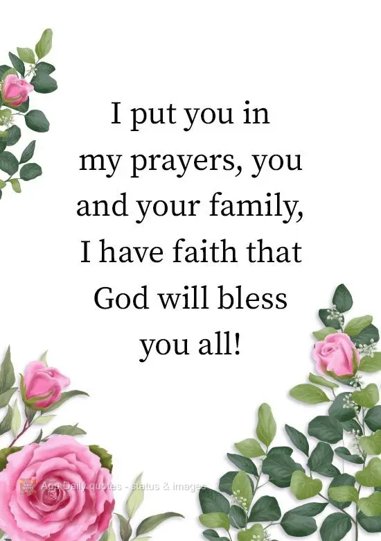 I put you in my prayers, you and your family, I have faith that God will bless you all!
