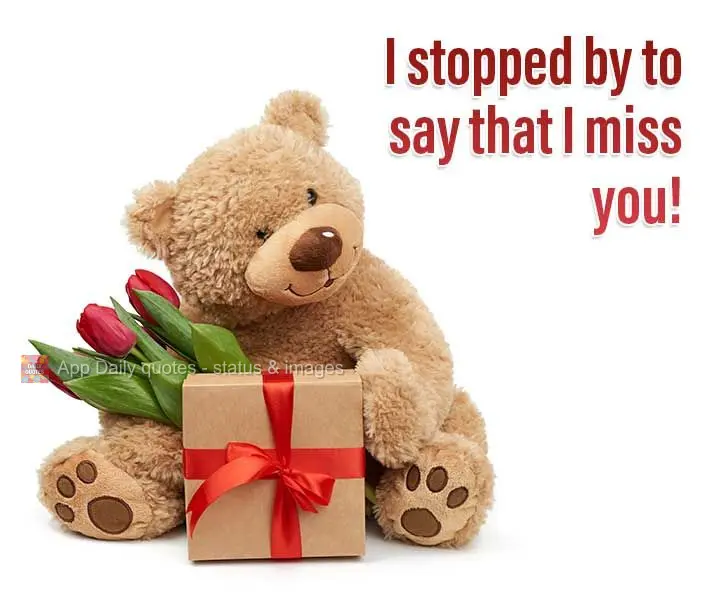 I stopped by to say that I miss you!