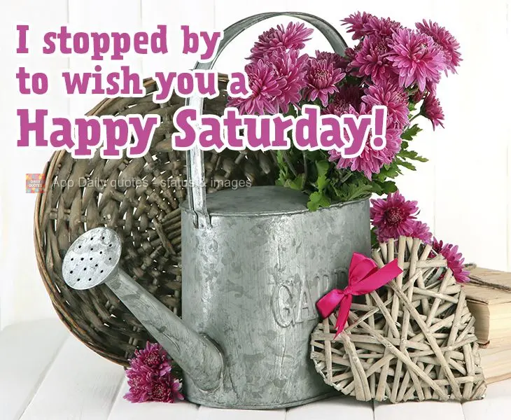 I stopped by to wish you a Happy Saturday!