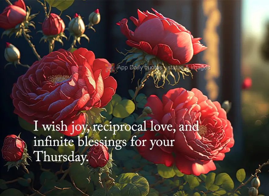 I wish joy, mutual love, and infinite blessings for your Thursday.