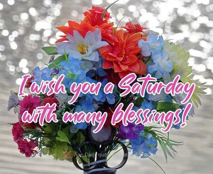 I wish you a Saturday with many blessings! 