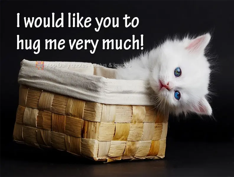 I would like you to hug me very much!