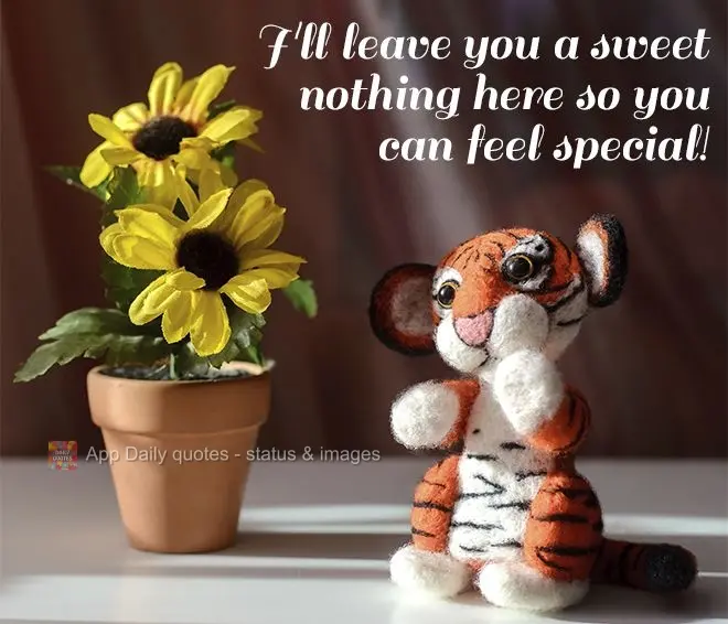I'll leave you a sweet nothing here so you can feel special!