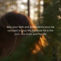 May your faith and gratitude to Jesus be constant in your life, because He is the path, the truth, and the life.