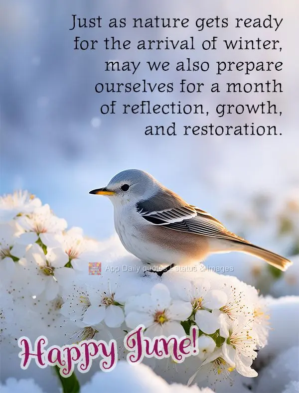Just as nature gets ready for the arrival of winter, may we also prepare ourselves for a month of reflection, growth, and restoration. Happy June!