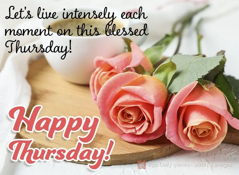 Let's live each moment intensely on this blessed Thursday! Happy Thursday!
