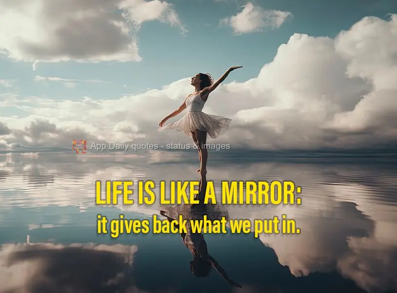 Life is like a mirror: it gives back what we put in.