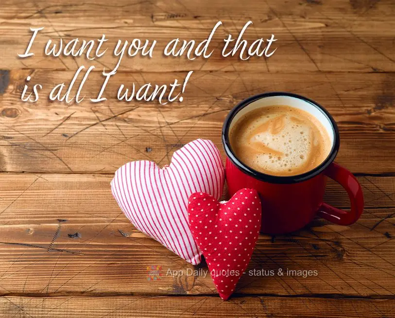 I want you and that is all I want!