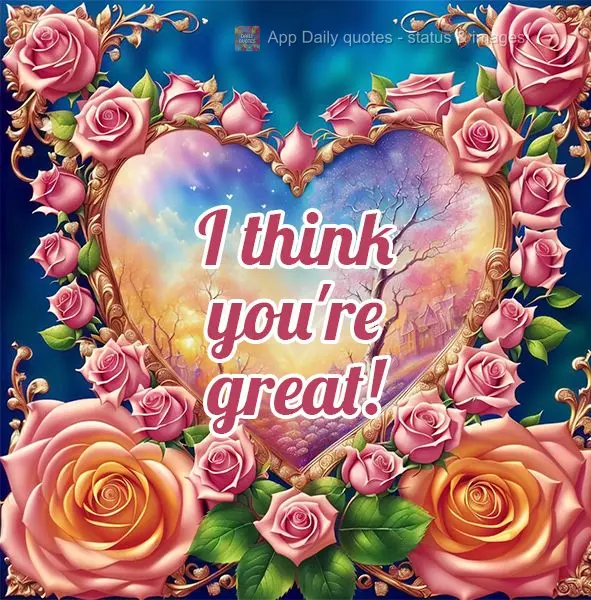 I think you're great!