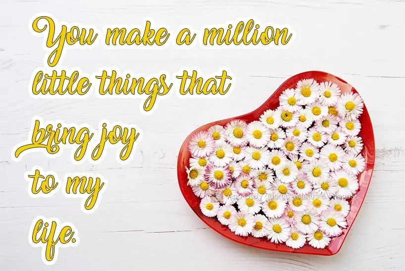 You do a million little things that bring joy to my life.