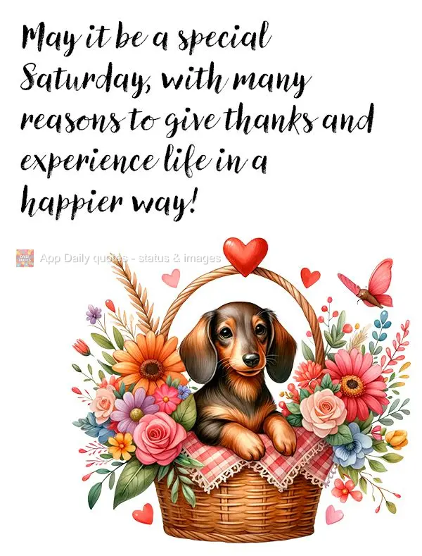 May it be a special Saturday, with many reasons to give thanks and experience life in a happier way!