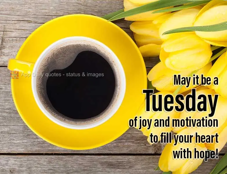 May it be a Tuesday of joy and motivation to fill your heart with hope!
