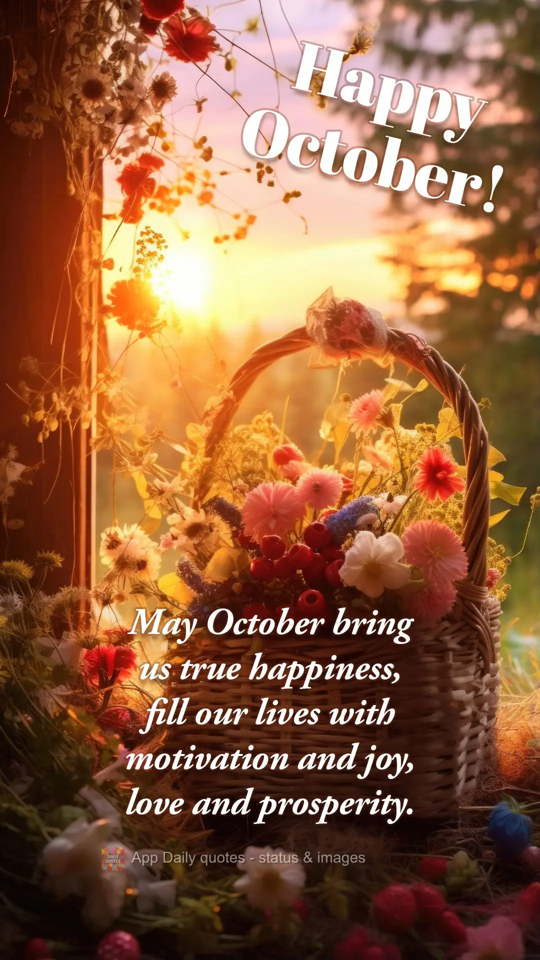 May October bring us true happiness, fill our lives with motivation and joy, love and prosperity. Happy October!