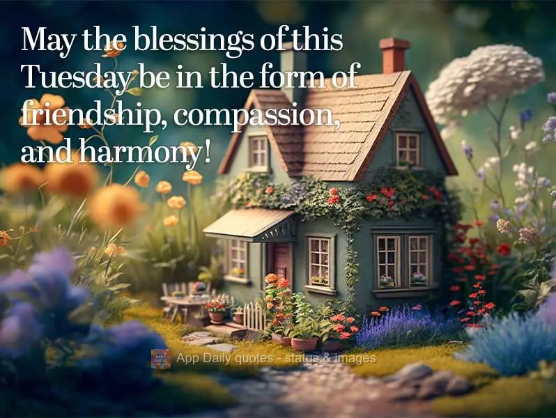 May the blessings of this Tuesday be in the form of friendship, compassion, and harmony!