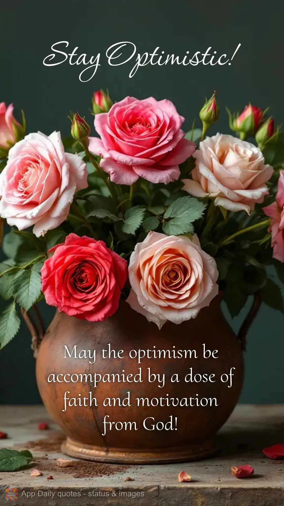 May the optimism be accompanied by a dose of faith and motivation from God! Stay Optimistic!