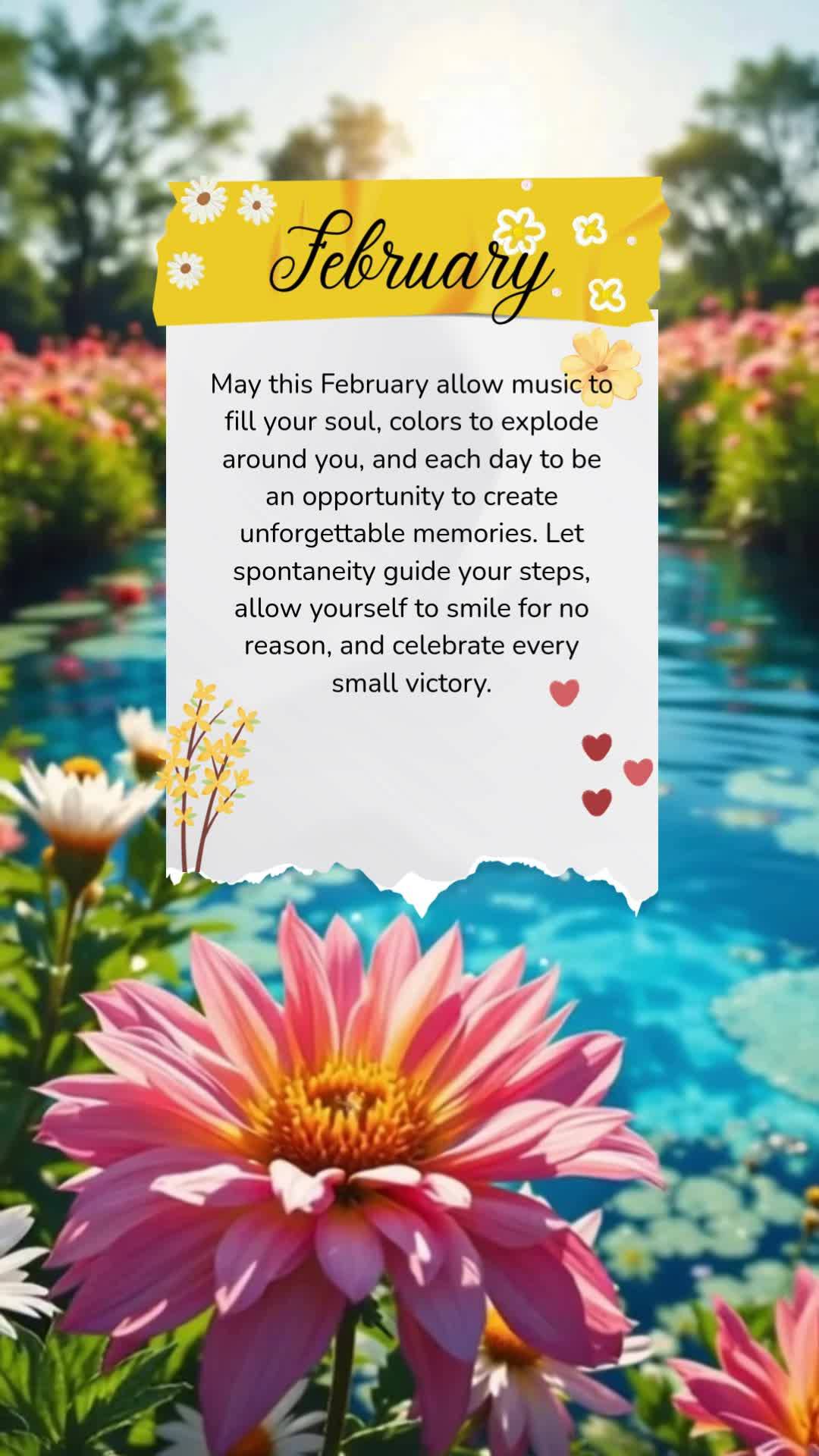 May this February allow music to fill your soul, colors to explode around you, and each day to be an opportunity to create unforgettable memories. Let sp...