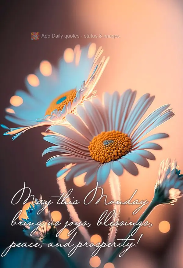May this Monday bring us joy, blessings, peace, and prosperity!
