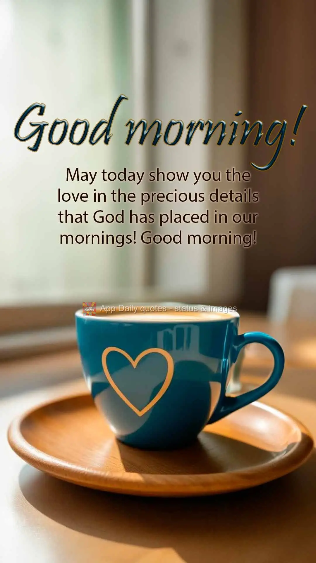 May today show you the love in the precious details that God has placed in our mornings! Good morning! Good morning!