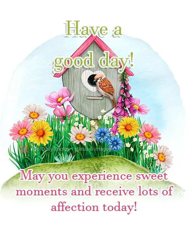 May you experience sweet moments and receive lots of affection today! Have a good day!