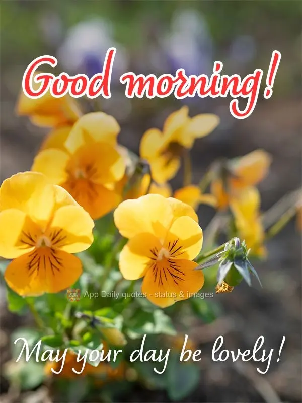 May your day be lovely! Good morning! 