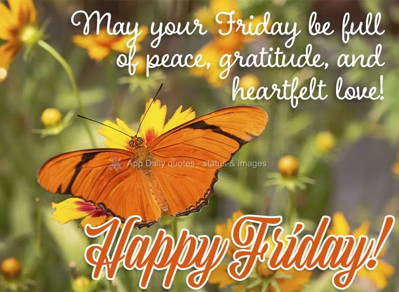 May your Friday be full of peace, gratitude, and heartfelt love! Happy Friday!
