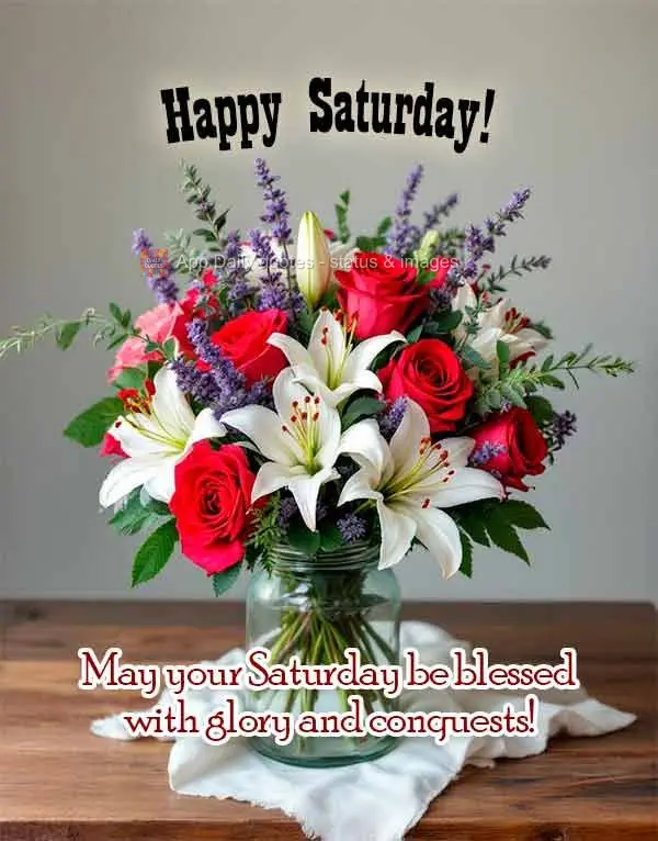 May your Saturday be blessed with glory and conquests! Happy Saturday!