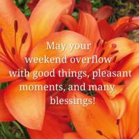 May your weekend overflow with good things, pleasant moments, and many blessings!