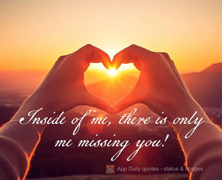 Inside of me, there is only me missing you!