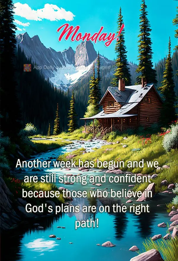 Another week has begun and we are still strong and confident because those who believe in God's plans are on the right path! Monday!
